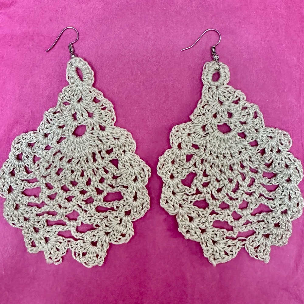 Elegant handmade crochet earrings